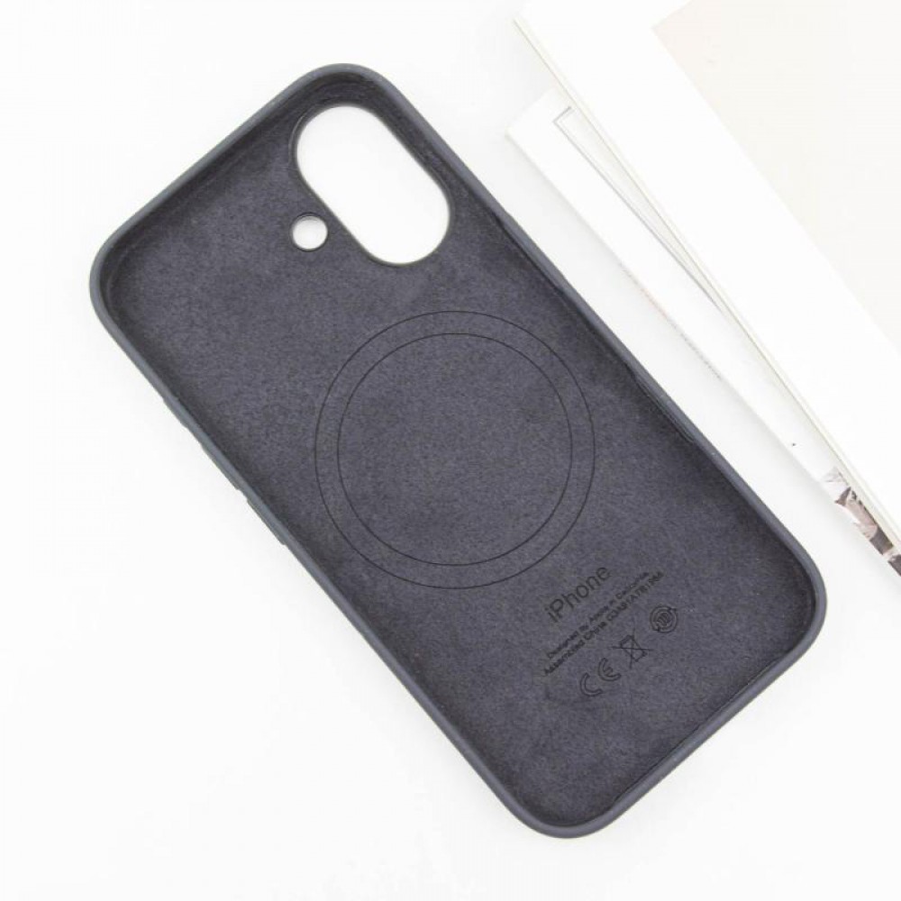 Чохол Silicone case (AAA) with Magsafe and Animation (button) для Apple iPhone 16 Plus (6.7") Black