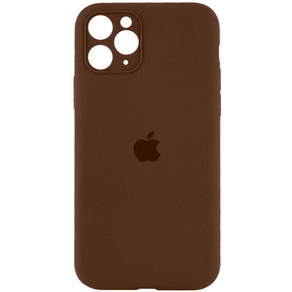 Чохол Silicone Case Full Camera Protective (AA) для Apple iPhone 12 Pro Max (6.7") Коричневий / Brown