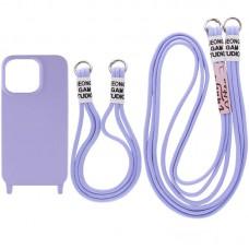 Чохол TPU two straps California для Apple iPhone 12 Pro / 12 (6.1") Бузковий