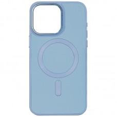 Шкіряний чохол Bonbon Leather Metal Style with MagSafe для Apple iPhone 15 (6.1") Блакитний / Mist blue
