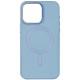 Шкіряний чохол Bonbon Leather Metal Style with MagSafe для Apple iPhone 15 (6.1") Блакитний / Mist blue