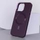 Шкіряний чохол Bonbon Leather Metal Style with MagSafe для Apple iPhone 15 Plus (6.7") Фіолетовий / Dark Purple