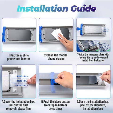 Захисне 3D скло Blueo Hot Bending для Apple iPhone 16 Pro (6.3") (+ аплікатор) Чорний