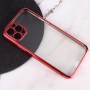 Прозорий силіконовий чохол глянцева окантовка Full Camera для Apple iPhone 13 Pro (6.1") Червоний