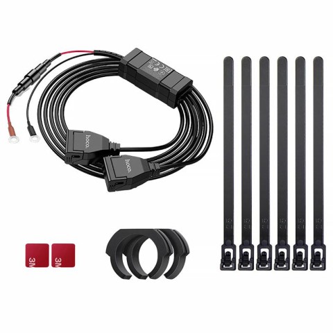 АЗП Hoco Z45A 2.4A для мотоцикла (2USB-A) Black