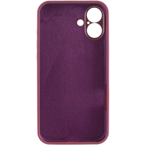 Чохол Silicone Case Full Camera Protective (AA) для Apple iPhone 16 (6.1") Бордовий / Plum