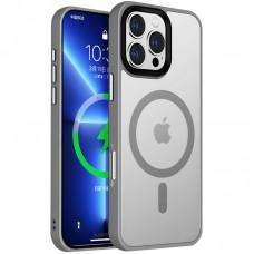 TPU+PC чохол Metal Buttons with MagSafe Colorful для Apple iPhone 16 Pro (6.3") Сірий