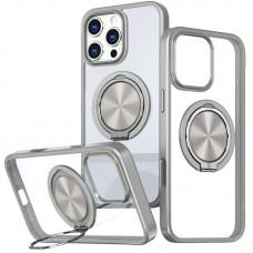 TPU+PC чохол Metal Ring with MagSafe для Apple iPhone 16 Pro Max (6.9") Сірий