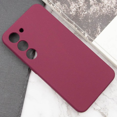 Чохол Silicone Cover Lakshmi Full Camera (AAA) для Samsung Galaxy S22 Бордовий / Plum