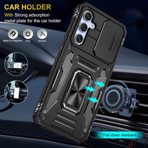 Ударостійкий чохол Camshield Army Ring для Samsung Galaxy S25+ / S24+ Чорний / Black