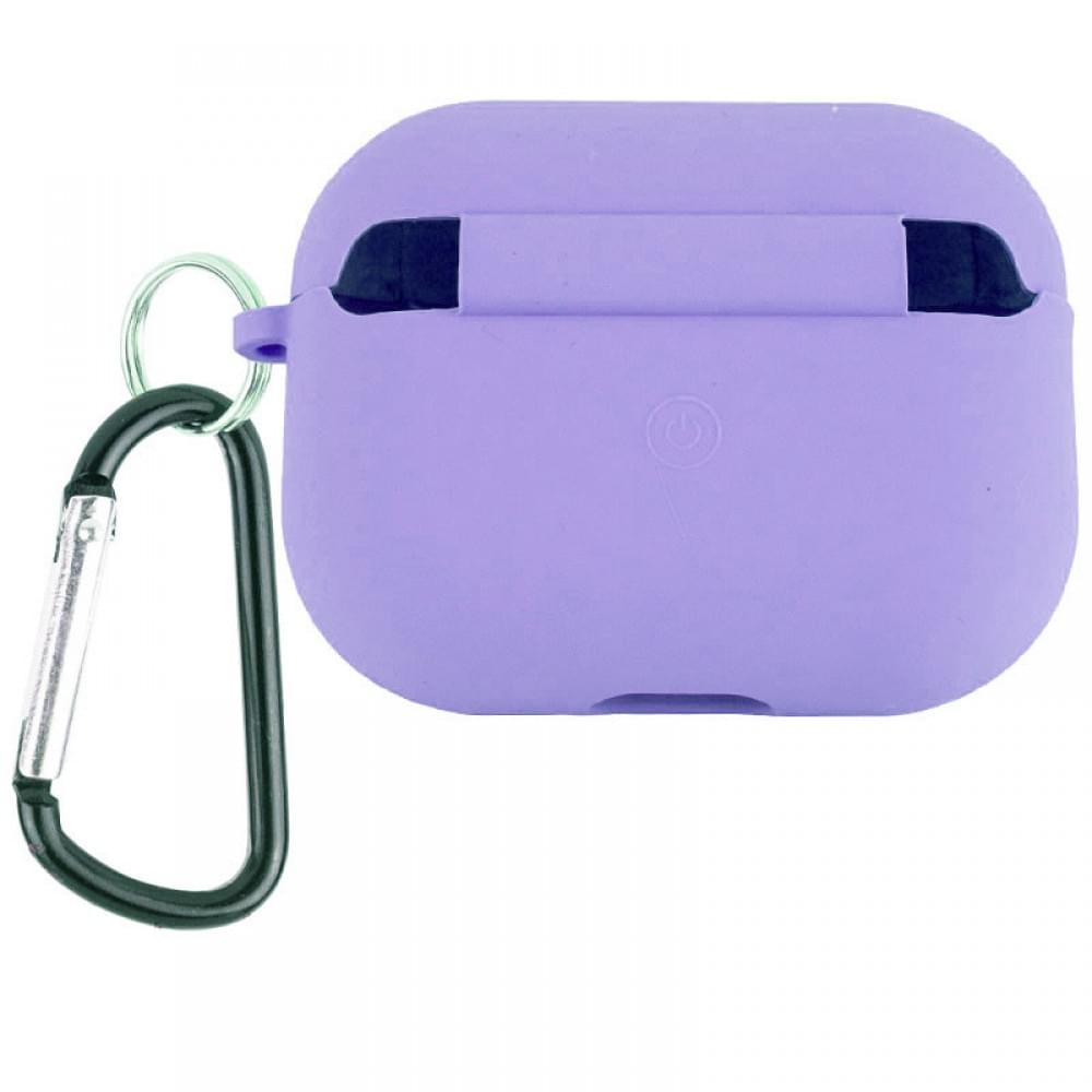 Силіконовий футляр з мікрофіброю для навушників Airpods Pro Бузковий / Dasheen