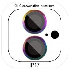 Захисне скло Metal Classic на камеру (у упак.) для Apple iPhone 17 (6.3") Бузковий / Rainbow
