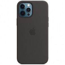 Чохол Silicone case (AAA) with Magsafe and Animation для Apple iPhone 12 Pro Max (6.7") Чорний / Black