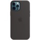 Чохол Silicone case (AAA) with Magsafe and Animation для Apple iPhone 12 Pro Max (6.7") Чорний / Black