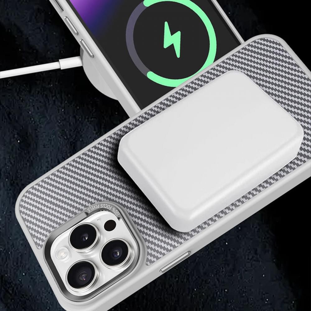 Чохол TPU+PC Carbon Mirage with MagSafe для Apple iPhone 15 Pro Max (6.7") Grey