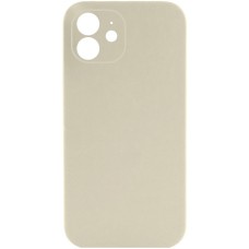 Чохол Silicone Case Full Camera Protective (AA) NO LOGO для Apple iPhone 12 (6.1") Бежевий / Antique White