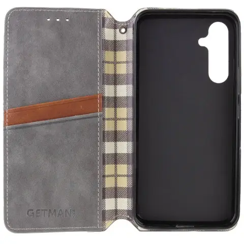 Шкіряний чохол-книжка GETMAN Cubic (PU) для Samsung Galaxy A35 Сірий