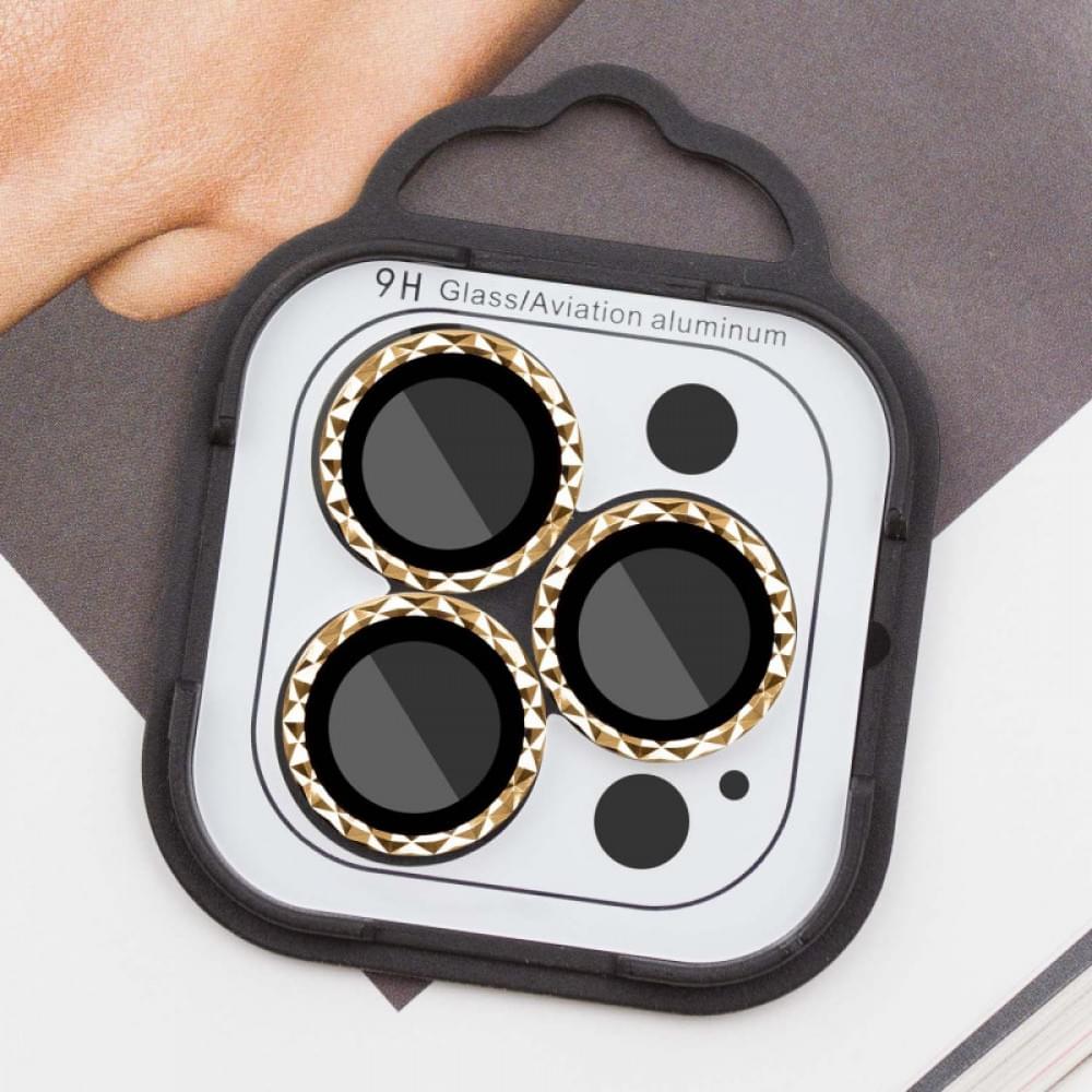 Защитное стекло Metal Shine на камеру (в упак.) для Apple iPhone 15 Pro (6.1") / 15 Pro Max (6.7")