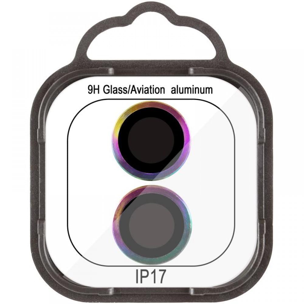 Захисне скло Metal Classic на камеру (у упак.) для Apple iPhone 17 (6.3") Бузковий / Rainbow