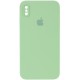 Чохол Silicone Case Square Full Camera Protective (AA) для Apple iPhone X / XS (5.8") М'ятний / Mint