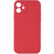 Силіконовий чохол Candy Full Camera для Apple iPhone 12 (6.1") Червоний / Camellia