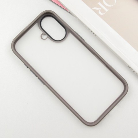 TPU+PC чохол Metal Buttons для Apple iPhone 16 (6.1") Сірий