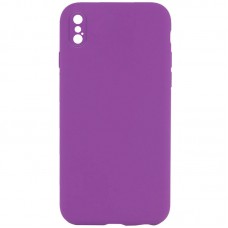 Silicone Case Square Full Camera Protective (AA) NOLOGO для Apple iPhone XS Max (6.5") Фіолетовий / Grape