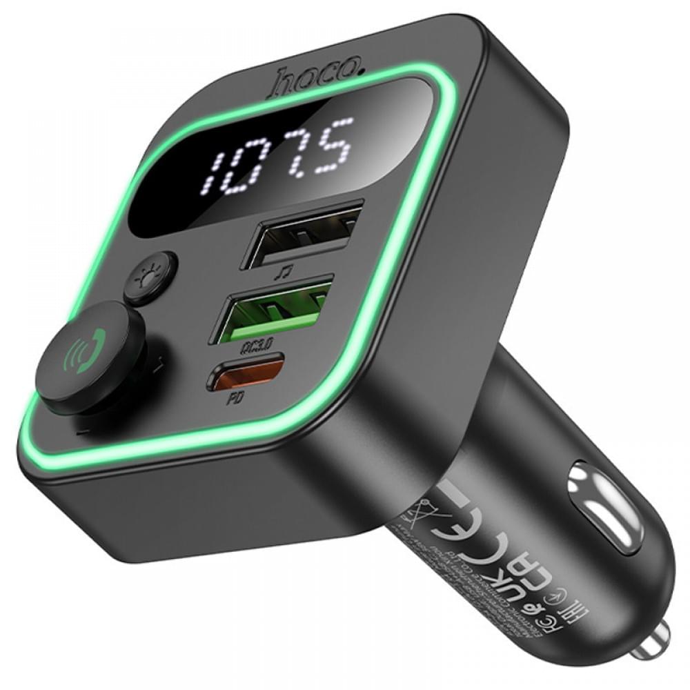 АЗП FM модулятор Hoco E85 Tiger PD20W+QC3.0 (2USB-A/1C) Black