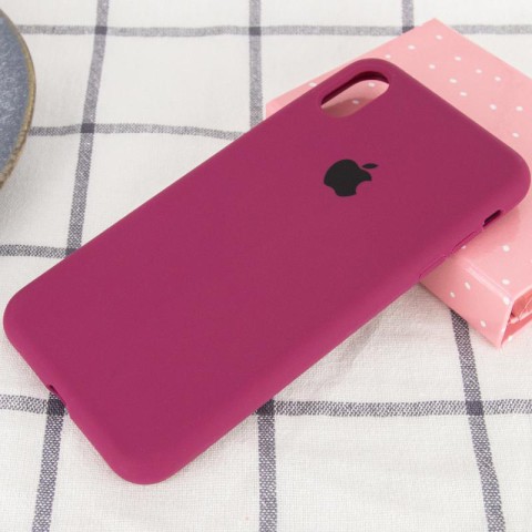 Чохол Silicone Case Full Protective (AA) для Apple iPhone X / XS (5.8") Бордовий / Maroon
