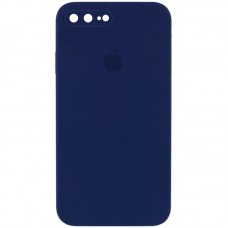Чохол Silicone Case Square Full Camera Protective (AA) для Apple iPhone 7 plus / 8 plus (5.5") Темно-синій / Midnight blue