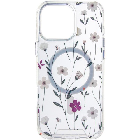 TPU+PC чохол Clear Garden with MagSafe для Apple iPhone 16 Pro (6.3") Cherry Petal