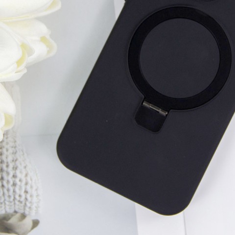 Чохол Silicone Case Full Protective NO LOGO with Ring для Apple iPhone 13 / 14 (6.1") Black