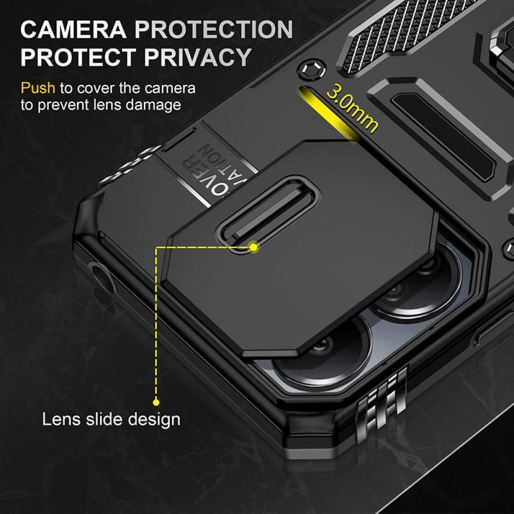 Ударопрочный чехол Camshield Army Ring для Xiaomi Redmi 13C / Poco C65