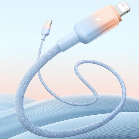 Дата кабель Baseus Discolor Series Fast Charging USB to Lightning 2.4A (1m) (P10374900) Galaxy Blue