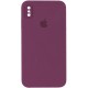 Чохол Silicone Case Square Full Camera Protective (AA) для Apple iPhone XS Max (6.5") Бордовий / Maroon