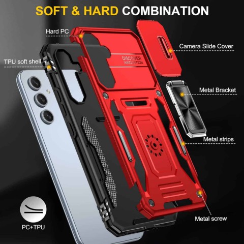 Ударостійкий чохол Camshield Army Ring для Samsung Galaxy A54 5G Червоний / Red