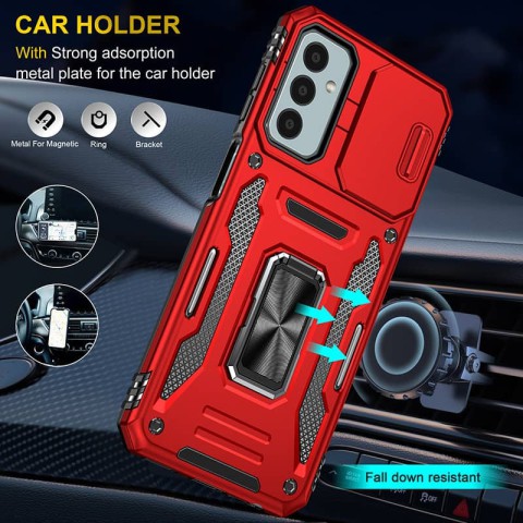 Ударостійкий чохол Camshield Army Ring для Samsung Galaxy A14 4G/5G Червоний / Red