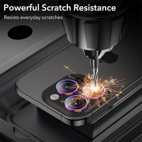 Захисне скло Metal Classic на камеру (у упак.) для Apple iPhone 16 Pro (6.3") / 16 Pro Max (6.9") Бузковий / Rainbow