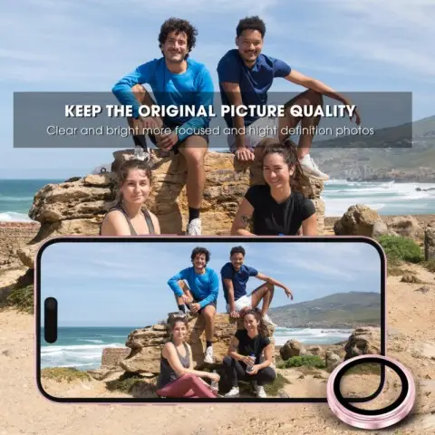 Захисне скло Metal Classic на камеру (у упак.) для Apple iPhone 15 (6.1") / 15 Plus (6.7") Рожевий / Pink