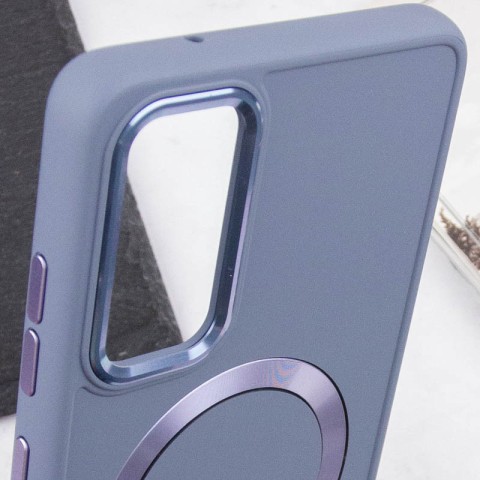 TPU чохол Bonbon Metal Style with MagSafe для Samsung Galaxy S23 Сірий / Lavender