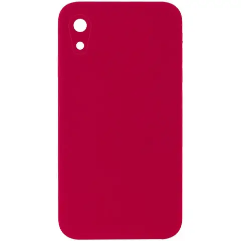 Чохол Silicone Case Square Full Camera Protective (AA) NOLOGO для Apple iPhone XR (6.1") Червоний / Rose Red