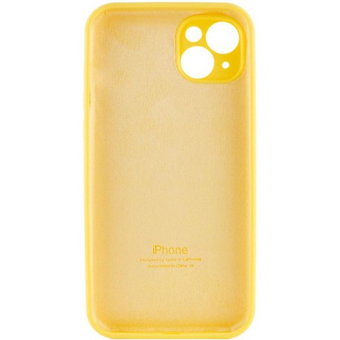 Чохол Silicone Case Full Camera Protective (AA) для Apple iPhone 15 (6.1") Жовтий / Yellow