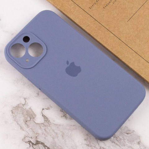 Чохол Silicone Case Full Camera Protective (AA) для Apple iPhone 15 (6.1") Сірий / Lavender Gray
