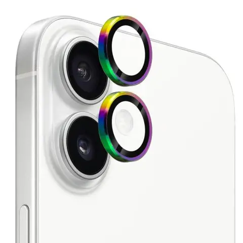 Захисне скло Metal Classic на камеру (у упак.) для Apple iPhone 17 (6.3") Бузковий / Rainbow