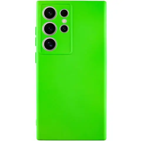 Чохол TPU GETMAN Liquid Silk Full Camera для Samsung Galaxy S24 Ultra Салатовий / Neon Green