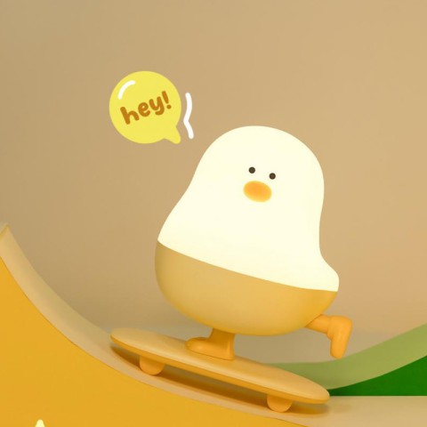 Нічник L63 Chicken on a Skateboard White / Yellow