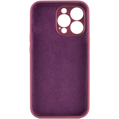 Чохол Silicone Case Full Camera Protective (AA) NO LOGO для Apple iPhone 16 Pro (6.3") Бордовий / Plum