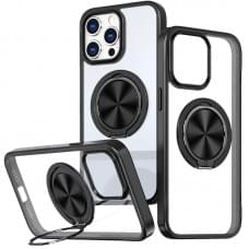 TPU+PC чохол Metal Ring with MagSafe для Apple iPhone 12 Pro / 12 (6.1") Чорний