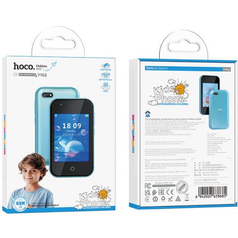 Дитячий мобильный телефон Hoco Y102 2G 800mAh 2.8" + SIM 2G Blue
