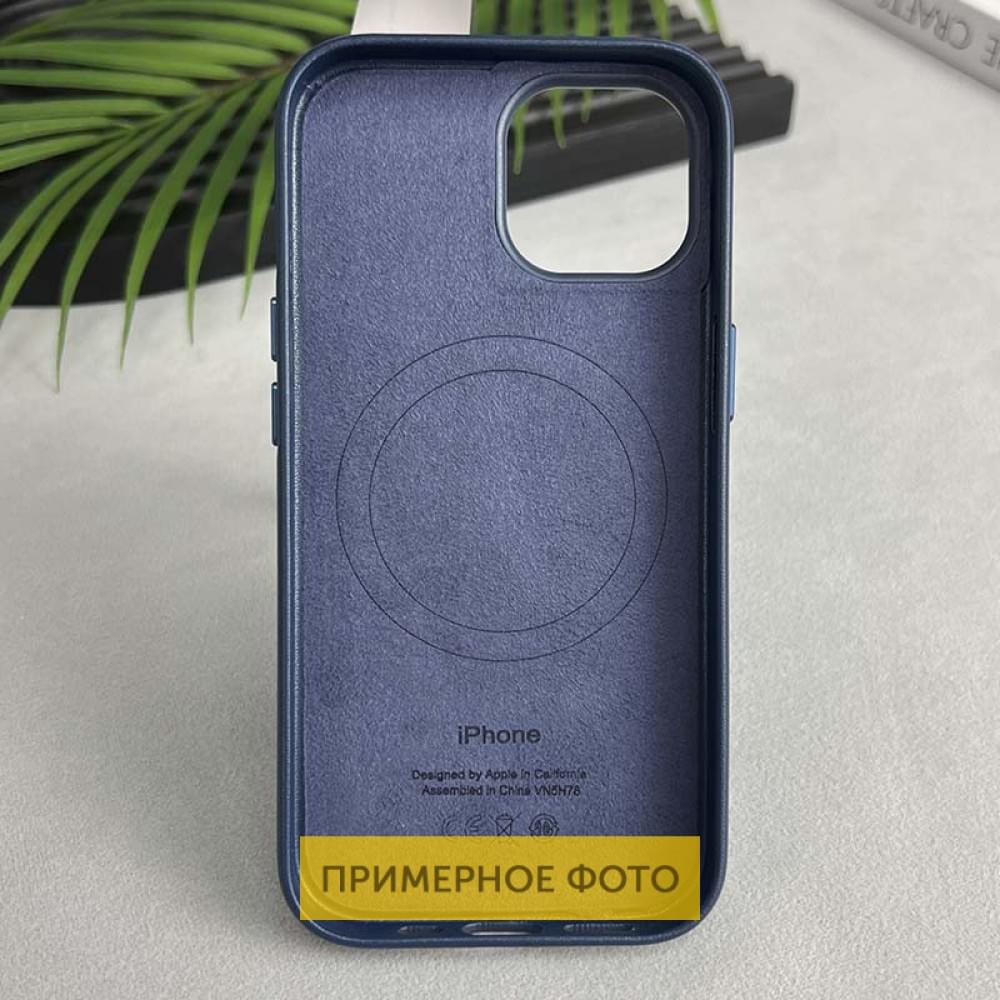 Шкіряний чохол Leather Case (AAA) with MagSafe and Animation для Apple iPhone 16 (6.1") Blue